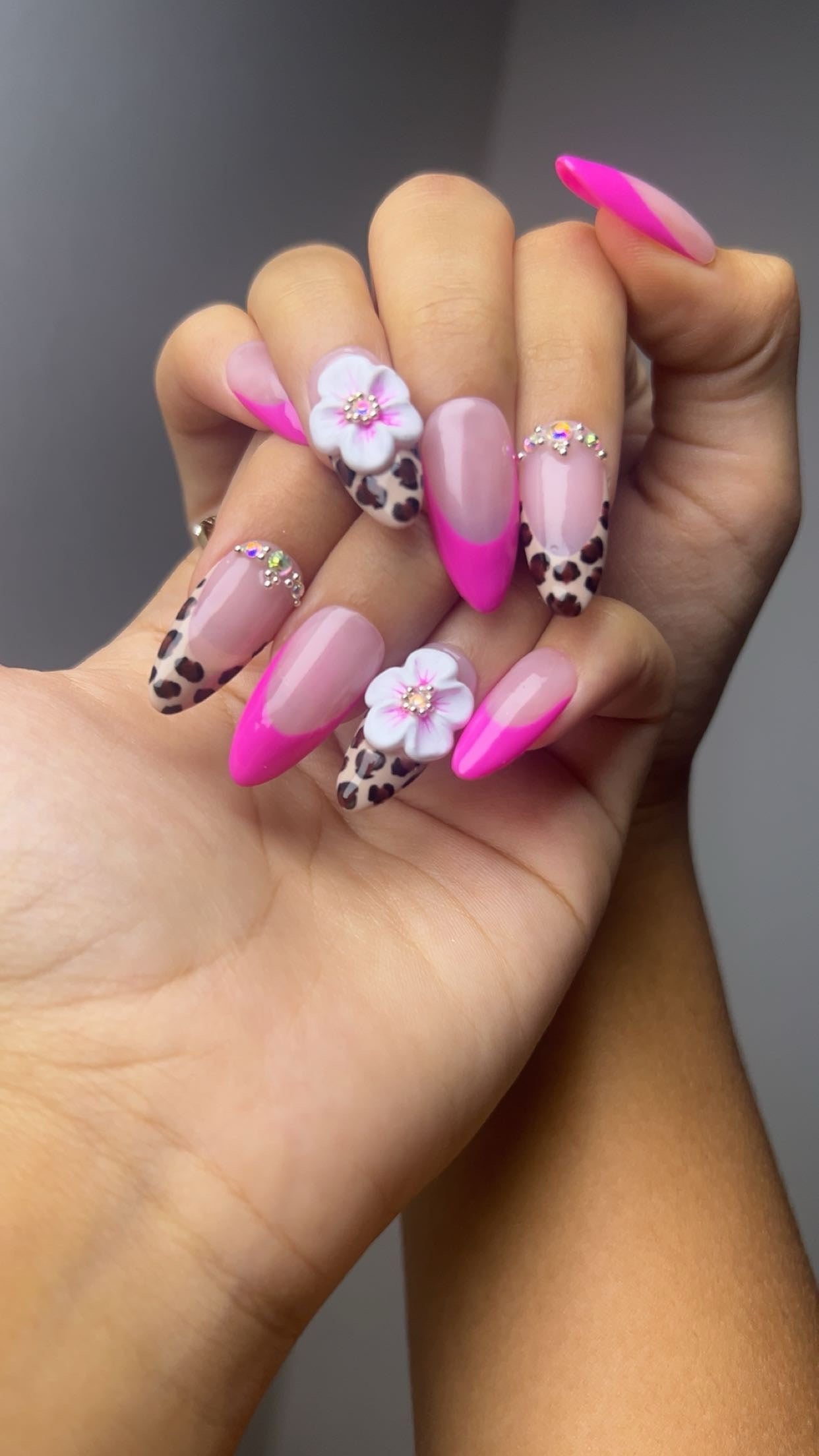 pink french nail